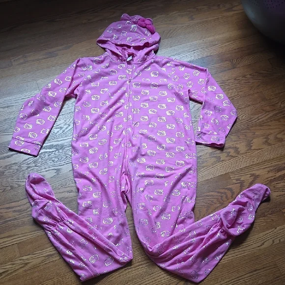 Hello Kitty Adult Hooded Onesie PJs XL Holiday Gift - Picture 1 of 7